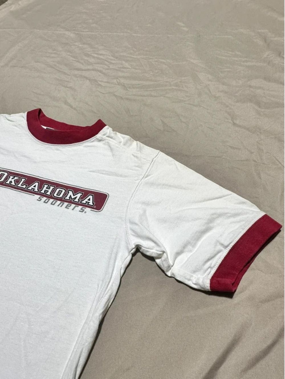 Vintage Oklahoma Sooners OU Ringer T-Shirt (B60) - Picture 5 of 11